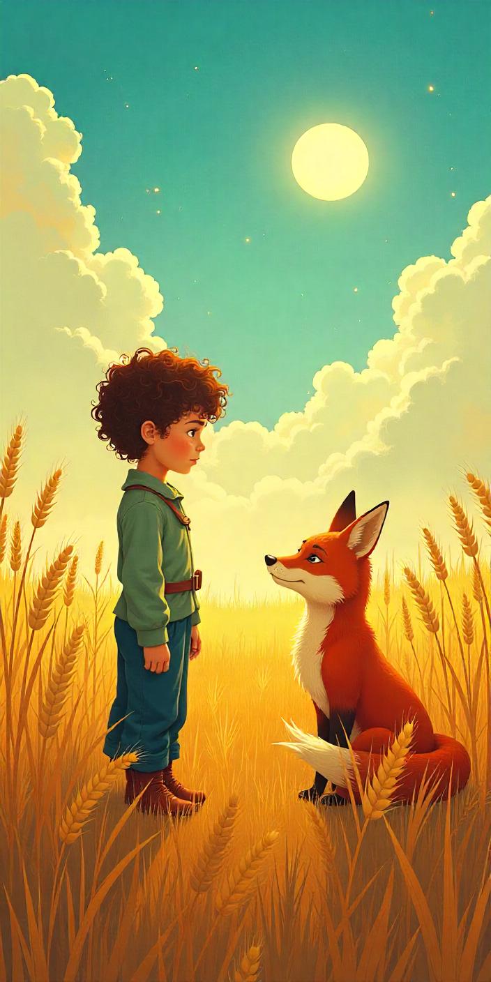 Ilustração do Pequeno Príncipe com a raposa